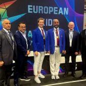 Sigune Stockner (3rd from left) at her award ceremony in Athens.