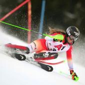 Camille Rast est en tête après la première manche à Semmering. © APA / GEORG HOCHMUTH