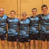 Die Traminer Mannschaft  in der Serie C1: Egon Bertignoll, Manuel Atz, Walter Kerschbaumer, Michael Florian, Florian Maier (v.l.).