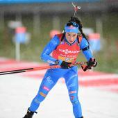 Dorothea Wierer greift an. © APA/afp / HANNA BRUNLOF