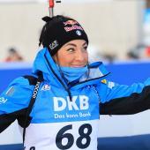 Dorothea Wierer wurde als Viertplatzierte bei der Flower Ceremony ausgezeichnet. © Pierre TEYSSOT