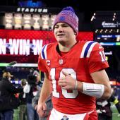 Drake Maye führte New England zum elften Saisonsieg. © APA / MADDIE MEYER