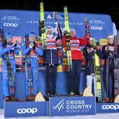 Federico Pellegrino and Elia Barp (far left). © ANSA / GIAN EHRENZELLER