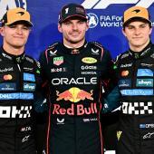 Für Lando Norris, Max Verstappen und Oscar Piastri geht es morgen um den WM-Titel. © APA/afp / GIUSEPPE CACACE