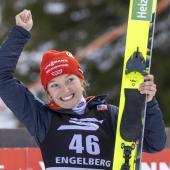 Katharina Schmid mettra fin à sa carrière après cette saison. © ANSA / URS FLUEELER