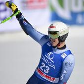 Max Perathoner holte seinen ersten Europacup-Sieg. © ANSA / CHRISTIAN BRUNA