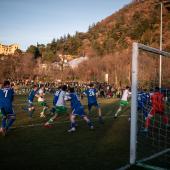 Magnificent setting: FC Obermais always played in front of packed stands at their home games on the Lahn River. © P. Schwienbacher (3)