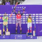 Reece Howden (center of picture) is in a class of his own in Innichen.