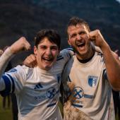 Sind von der 2. Amateurliga bis in die Serie D gekommen: Tizian Stecher, Marco Paulmichl und Oliver Rohrer (hinten). © FC Obermais