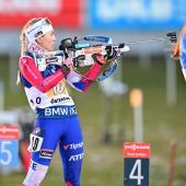 Le relais féminin se déroule à Oberhof samedi. © ANSA / Hanna Brunlof