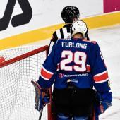 Asiago's players (in white) celebrate wildly, Ritten goalkeeper Colin Furlong (right) can't believe it. © Diego Barbieri