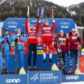 Das Podest bei den Herren mit Italien, Norwegen und den USA. © ANSA / SALVATORE DI NOLFI