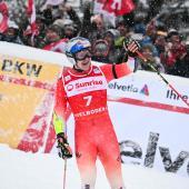 Le skieur suisse Marco Odermatt a remporté sa 72e victoire en Coupe du monde. © APA/afp / TISSU COFFRINI