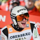 Domen Prevc gewann auch in Willingen. © ANSA / FABIAN STRAUCH