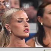 Influencerin Morgan Riddle ist die Frau an der Seite von Taylor Fritz. © ANSA / LUKAS COCH