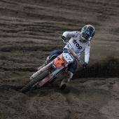 Alex Gruber pendant sa course à Rosolina Mare.