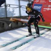 Alex Insam konnte beim Skifliegen am Kulm punkten. © ANSA / Christopher Neundorf