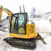 Die Baustelle vor dem Sliding Center in Cortina d'Ampezzo am Mittwoch. © APA / HANS KLAUS TECHT