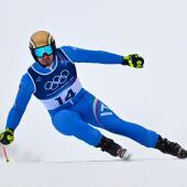 Dominik Paris beim ersten Abtasten in Bormio. © APA/afp / FABRICE COFFRINI