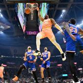 Donovan Mitchell und die Cleveland Cavaliers haben das Topspiel gewonnen. © APA / JASON MILLER