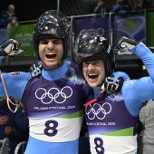 Emanuel Rieder et Simon Kainzwaldner peuvent se qualifier de champions olympiques. © ANSA / DANIEL DAL ZENNARO