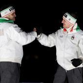 Emanuel Rieder und Simon Kainzwaldner greifen gemeinsam in St. Moritz an. © FELICE CALABRO' / Felice Calabro'