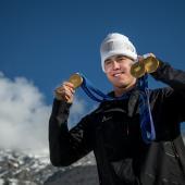 Franjo von Allmen a beau avoir remporté trois médailles d'or, l'ambiance de Bormio lui a manqué. © APA/afp / FABRICE COFFRINI