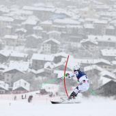 Henrik Kristoffersen muss im Finale angreifen. © ANSA / ANNA SZILAGYI