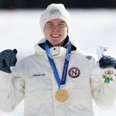 Jens Luraas Oftebro hat Gold gewonnen. © APA/afp / ANNE-CHRISTINE POUJOULAT