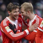 Leon Goretzka (links) schoss das 3:0. © ANSA / CHRISTOPHER NEUNDORF