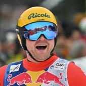 Niels Hintermann, Abfahrts-Star aus der Schweiz. © AFP / JOE KLAMAR