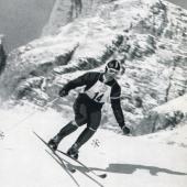 Österreichs Skiheld Toni Sailer 1956 in Cortina. © Sammlung Skispuren