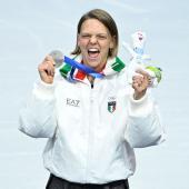 Schrie ihre Freude heraus: Arianna Fontana. © APA/afp / WANG ZHAO