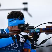 Tommaso Giacomel greift im Sprint an. © APA/afp / FRANCK FIFE