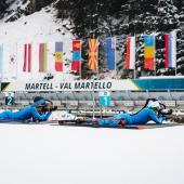 Tommaso Giacomel (links) und Dorothea Wierer am Marteller Schießstand. © Alle Fotos: Josef Plaickner