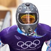 Vladyslav Heraskevych wurde aufgrund seines Helms disqualifiziert. © APA/afp / TIZIANA FABI