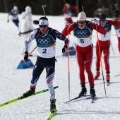 Wer krönt sich im Massenstart zum Olympiasieger? © APA/afp / FRANCK FIFE