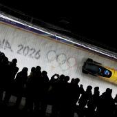 Die Bobbahn in Cortina während Olympia. © ANSA / ANDREA SOLERO