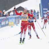 Johannes Høsflot Klæbo führte einen norwegischen Fünffachssieg an. © APA / REBECCA VILLAGRACIA