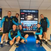 Naturns mit  Florian Schlögl (vorne links) freute sich  über einen neuen Mannschaftsbahnrekord.