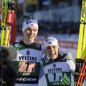 Oftebro (links) und Hagen (rechts) gewannen den neuen Bewerb. © ANSA / Jussi Eskola