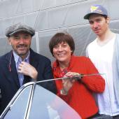 Christian Neureuther, Rosi Mittermaier und Felix Neureuther bei einem Auftritt im Jahr 2016.