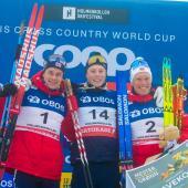 Einar Hedegart (Mitte) bleibt dem Langlauf erhalten. © APA/afp / TERJE PEDERSEN