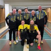 Hinten von links: Stefan Marmsoler, Rudi Pfattner, Andreas Brunner, Klaus Kasslatter und Eduard Staffler. Vorne von links: Michael Baumgartner und Stefan Gasser.