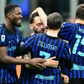 L'Inter a fêté une victoire convaincante. © APA/afp / STEFANO RELLANDINI