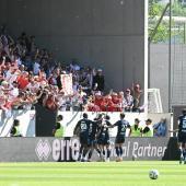 Mantova celebrates with its fans at the Drusus Stadium. © DLife/Luca Ognibene