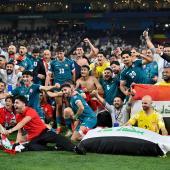 Riesenjubel beim Irak: Die Asiaten haben das letzte WM-Ticket ergattert. © ANSA / MIGUEL SIERRA