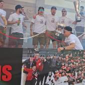 Am Samstag wurde in Kaltern die große Meisterfeier veranstaltet. Der frischgebackene IHL-Champion ist dabei auf einem LKW über den Marktplatz der Überetscher Gemeinde gefahren - und von seinen Fans bejubelt worden. Wie das ganze ausgesehen hat, sehen Sie hier oben im Video. © stol