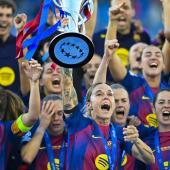 Le Barça a exulté après avoir remporté le titre. © ANSA / Annika Byrde