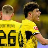 Der 18-jährige Samuele Inacio traf für Dortmund. © APA/afp / INA FASSBENDER